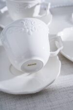 Acar King 6 Kişilik Porselen Çay Fincan Takımı Beyaz 220 ml - Görsel 5