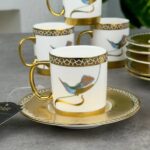 Acar Tulip 6'lı Kahve Fincan Takımı - Sinek Kuşu Desenli - Görsel 6