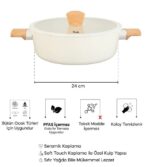 Perotti Danish Cook Bej Seramik Karnıyarık Tenceresi 24 cm - Görsel 6