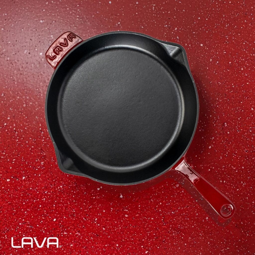 LAVA Yuvarlak Döküm Demir Kızartma Tavası 28 cm Bordo