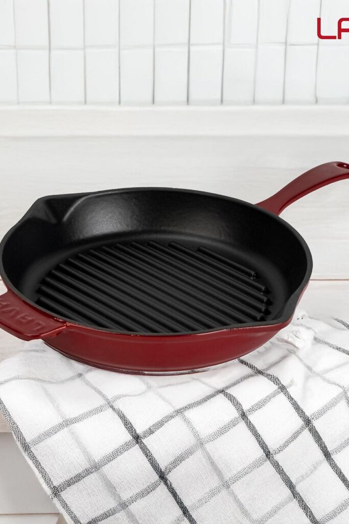 LAVA Döküm Yuvarlak Izgara Tava 28 cm Bordo