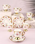 Paçi Radiance Yaldızlı Çiçekli Porselen Kahve Fincan Takımı - Görsel 8