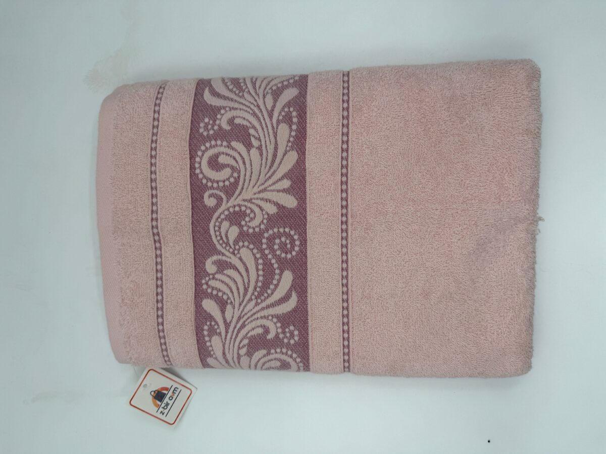 Nurpak 70x140 cm Desenli Banyo Havlusu Pudra - Görsel 2