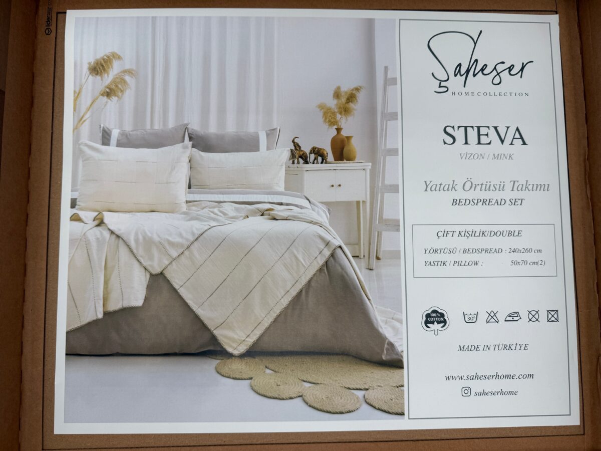 Şaheser Steva Çift Kişilik Vizon Yatak Örtüsü Takımı 240x260 cm - Görsel 2