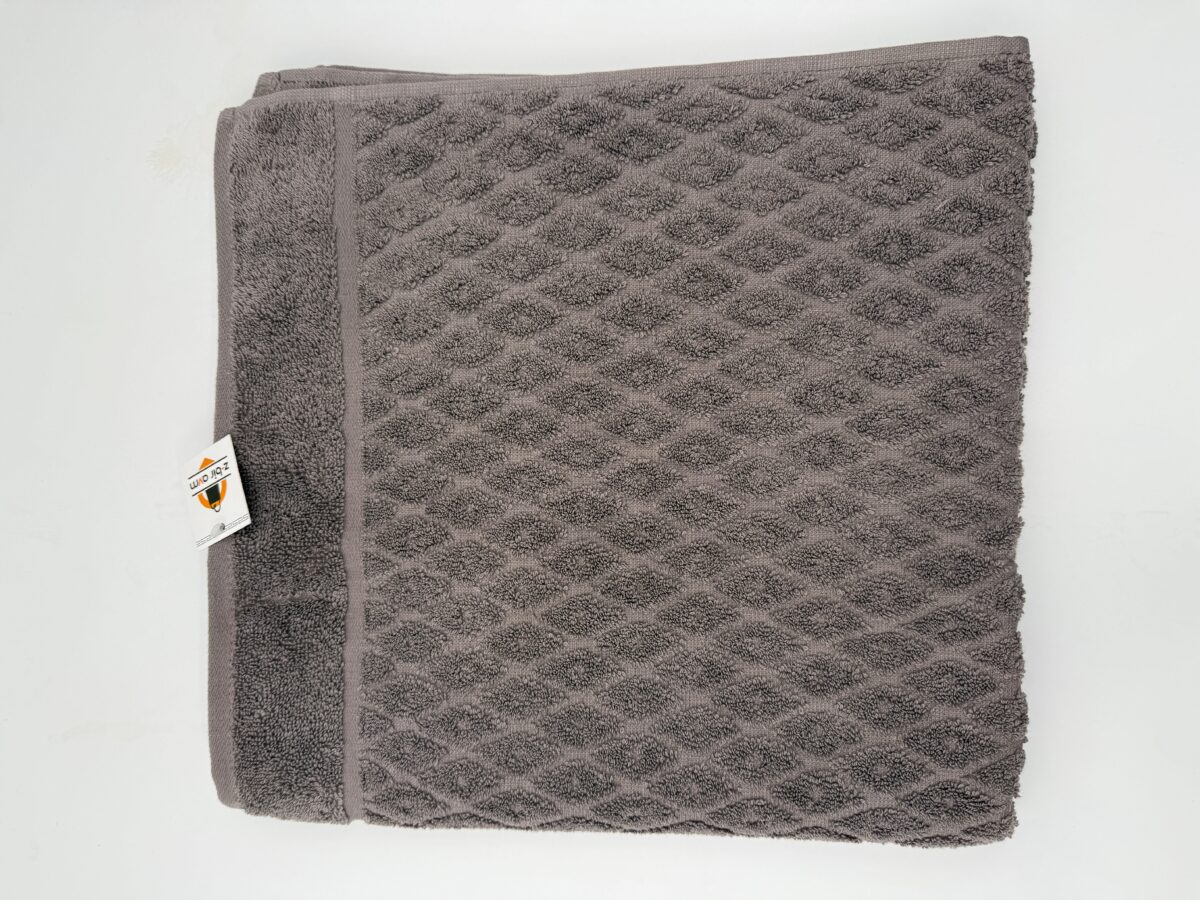 Nurpak 70x140 cm Gri Yaprak Desenli Banyo Havlusu - Görsel 2