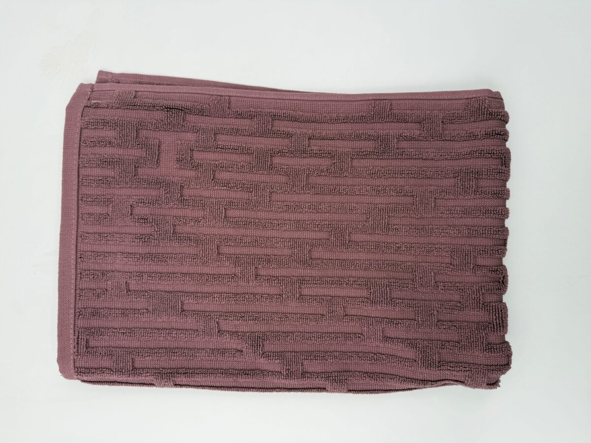 Nurpak Kilim Desenli Banyo Ayak Havlusu 50x70 cm - Mürdüm - Görsel 2