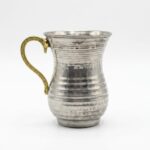 Metal Ayran Bardağı Dekoratif Kulplu Krom Kupa - Görsel 2