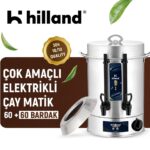 Hilland 60+60 Bardak Kapasiteli 304 Kalite Elektrikli Çay Otomatı