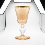 ÖCL 6'lı Amber Cam Kahve Yanı Su Bardağı Seti Gold Detaylı - Görsel 2