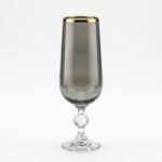 Bohemia Crystal Sterna 6'lı Füme Kadeh Seti, Altın Yaldızlı 180 ml - Görsel 2