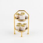 Sea Design 2 Katlı Metal Sunumluk Gold - Görsel 2