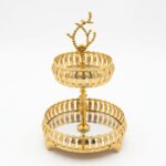 Sedef 2 Katlı Gold Metal Mini Sunumluk - Görsel 2