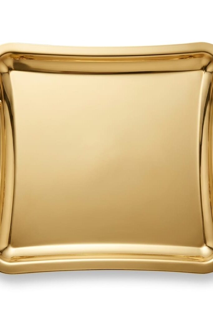 DGN-RS02 Gold Rose Kulp Detaylı Kare Sunum Tepsisi