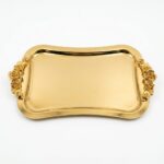 İtalyan Rose Kulp Gold Sunum Tepsisi 15x25 cm