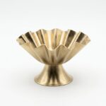 Ayaklı Fırfır Desenli Gold Metal Lokumluk ve Şekerlik - Görsel 2