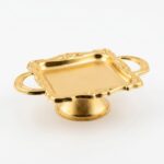 Metal Minimal Kare Ayaklı Lokumluk Gold Renk Şekerlik