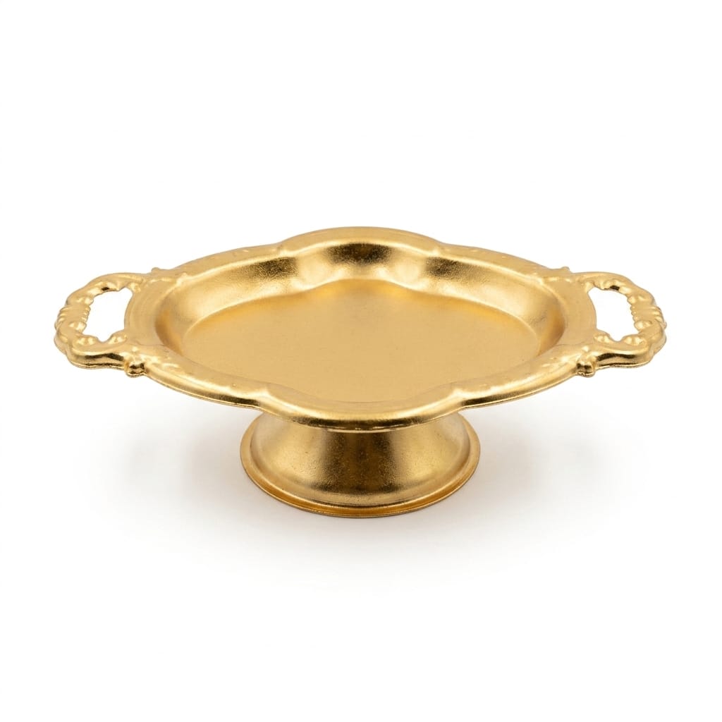 image_1777279840818_0 Metal Minimal Oval Ayaklı Lokumluk Gold BKZ-2037A - Görsel 1