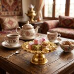Ayaklı Papatya ve Fiyonk Detaylı Gold Lokumluk DGN-PT12 - Görsel 3