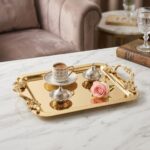 Dik Büyük Kulp Sunum Tepsisi Gold DGN-B04 - Görsel 2
