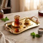 Mine3 İtalyan Tarzı Gold Büyük Kulplu Mineli Tepsi - Görsel 3