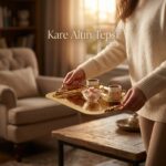 Mine6 Kare Gold Büyük Kulp Mineli Tepsi