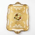Gül Ağacı Büyük Dekoratif Resimli Servis Tepsisi 51x36 cm Altın Yaldızlı GL-001 - Görsel 3