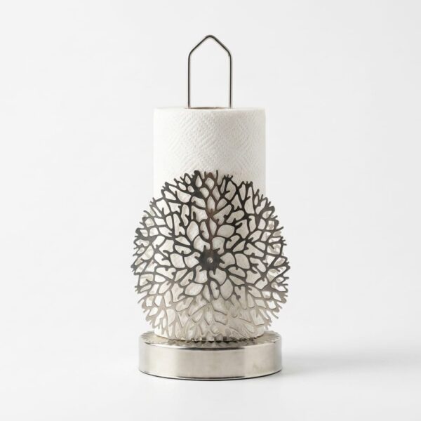 Leila Mozaik Metal Kağıt Havluluk 29x13 cm Gümüş