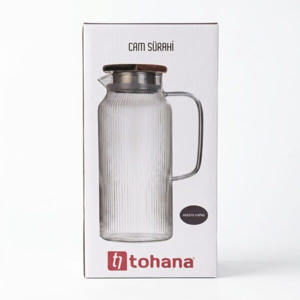 Tohana Akasya Kapaklı Fitilli Cam Sürahi 2 Litre