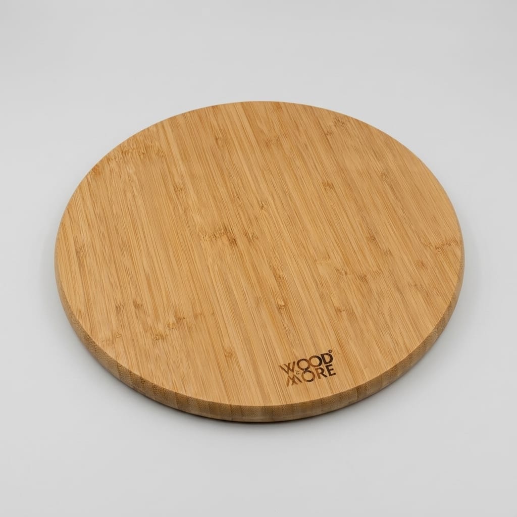 image_1777473416730_0 WOOD&MORE BAMBU SUNUM TAHTASI 360 DERECE DÖNEN 32cm - Görsel 1