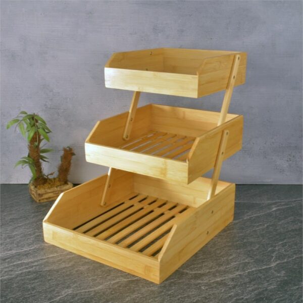 Tohana THN76069 3 Katlı Bambu Meyvelik 30x42x39 cm