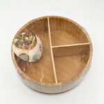 Mien 799 Bambu Yuvarlak 3 Bölmeli Organizer - Görsel 2