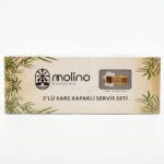 Molino Bamboo 3'lü Kapaklı Kare Çerezlik ve Kahvaltılık Servis Seti