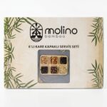 Molino Bambu 6'lı Kare Kapaklı Çerezlik Kahvaltılık Servis Seti