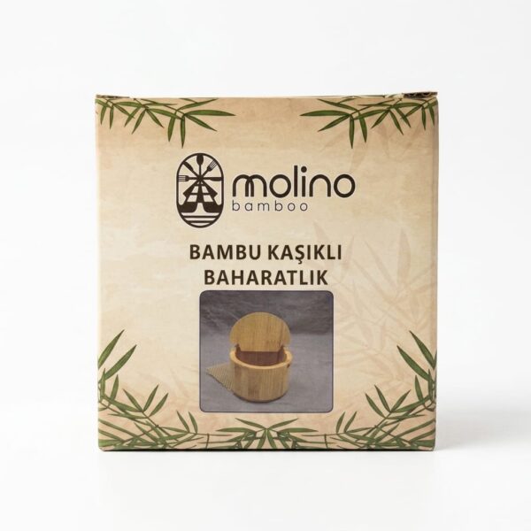 Molino Bambu Kaşıklı Yuvarlak Baharatlık ve Tuzluk MLN 30456