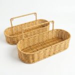 Ege Sepet Oval Askılı Doğal Hasır Sepet 2'li Set 32x12 ve 29x10 cm - Görsel 2