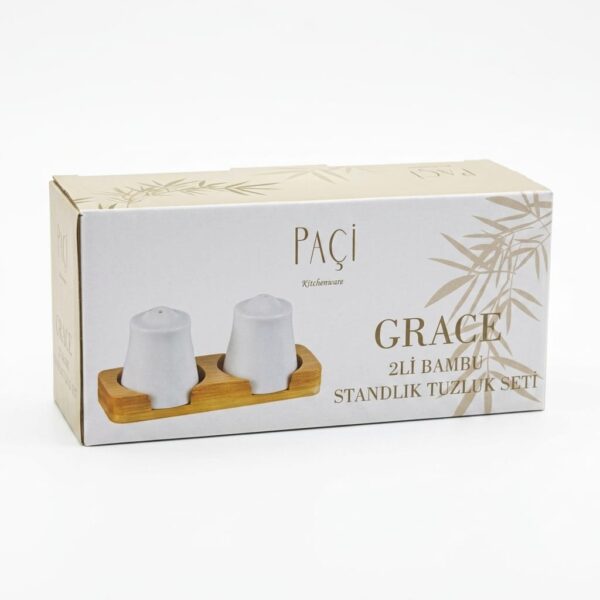 PAÇİ-GRACE 2 Lİ BAMBU STANDLI TUZLUK
