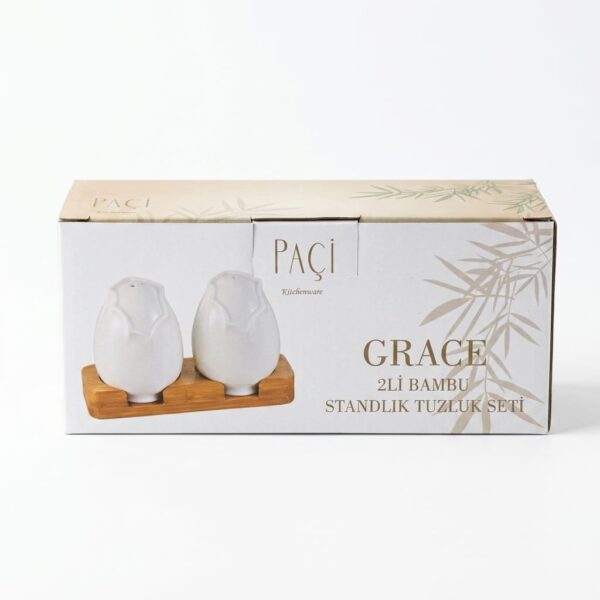 PAÇİ-GRACE 2 Lİ BAMBU STANDLI TUZLUK