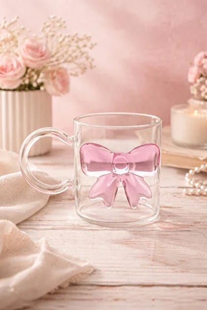 Clasy Fiyonklu Cam Kupa 400 ml Şık Tasarım Bardak