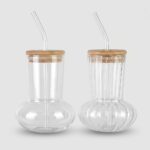 Noveer 2'li 440 ml Pipetli Su ve Smoothie Bardağı Seti