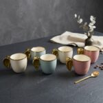 KRD Home Angel 6'lı Porselen Kupa Seti