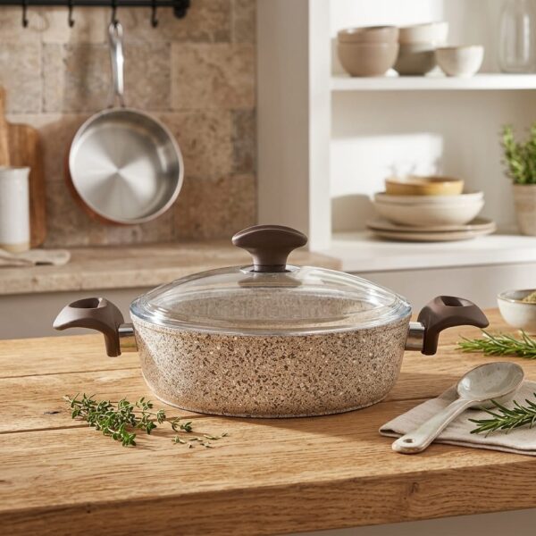 Falez Creamy Granitec 26 cm Kısa Granit Tencere