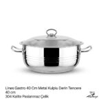 Lines Gastro 40 Cm Metal Kulplu Derin Tencere - Görsel 3