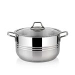 Lines Oscar Metal Kulp Cam Kapak Derin Çelik Tencere 34x23cm - Görsel 2