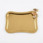 MNR-E302 Gold İtalyan Model Metal Servis Tepsisi Dekoratif Sunum Tepsisi - Görsel 2