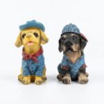 Dekoratif Köpek Biblo Heykeli Ev Ofis 2'li Set | Modern Dekorasyon - Görsel 2