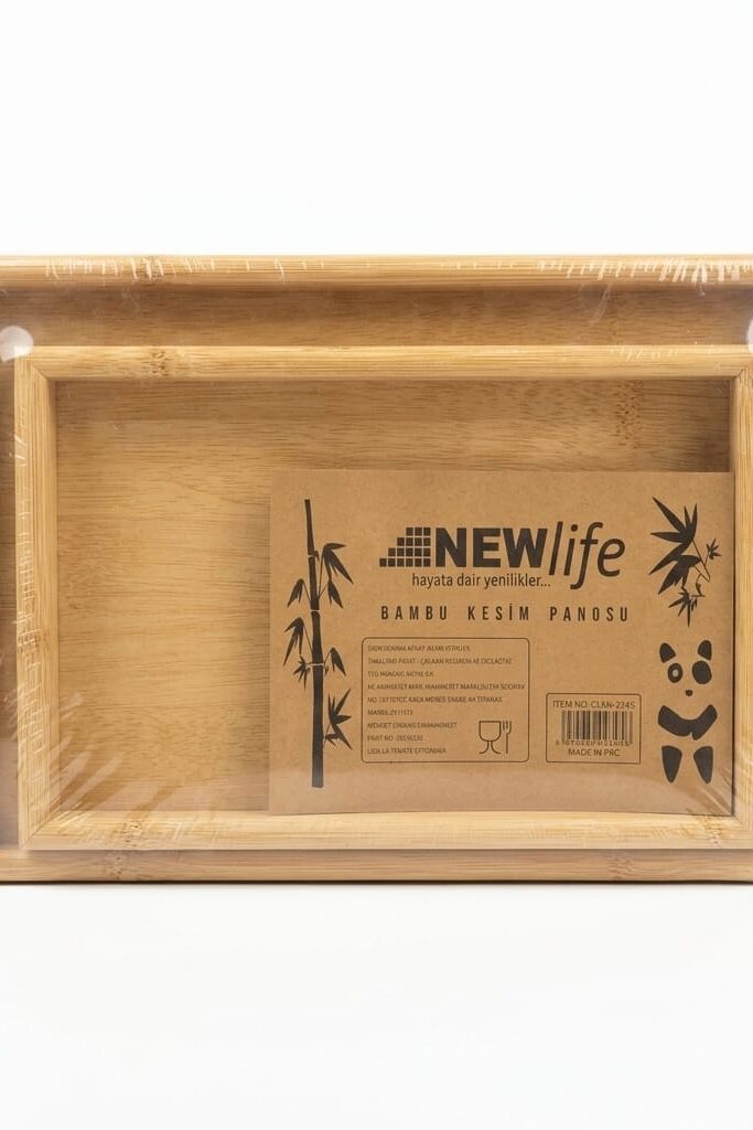2'li Bambu Ahşap Sunum Tepsisi Seti 30x20 cm ve 35x25 cm