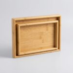 2'li Bambu Ahşap Sunum Tepsisi Seti 30x20 cm ve 35x25 cm