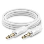 Subzero AX60 1 Metre Aux Kablo - Altın Kaplama 3.5mm Metal Stereo Ses Aktarma Kablosu Beyaz - Görsel 3