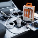 Hytech HY-X46 3.4A Type-C Kablolu 2 Portlu Beyaz Araç Şarj Cihazı