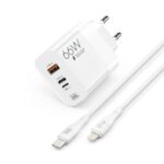 Subzero SG90 66W 3 Portlu Hızlı Şarj Aleti ve Lightning Kablo Seti